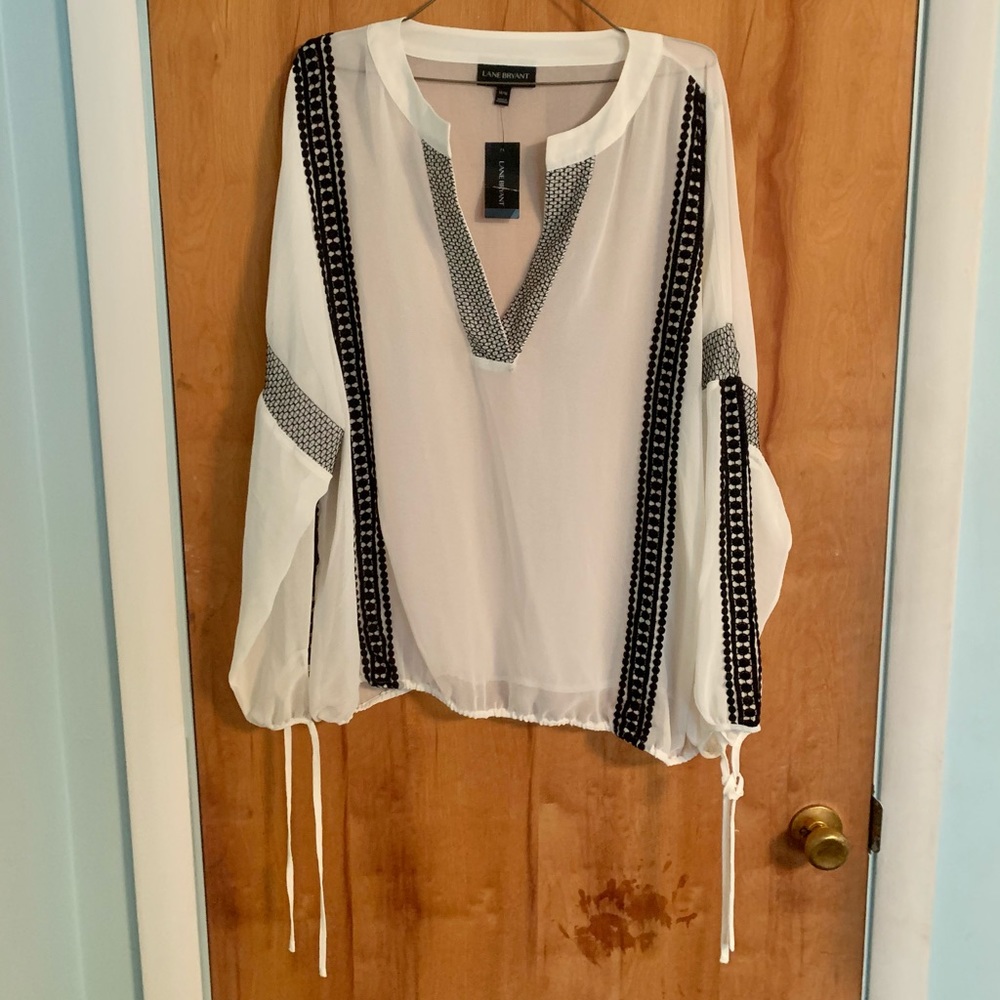 Lane Bryant__White Sheer Blouse__Size 14/16